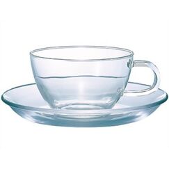 Чашка с блюдцем Hario Premium All Glass TCSN-1T
